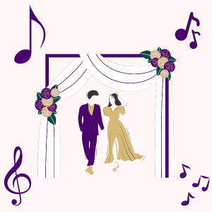 muzikale begeleiding van de trouwceremonie
